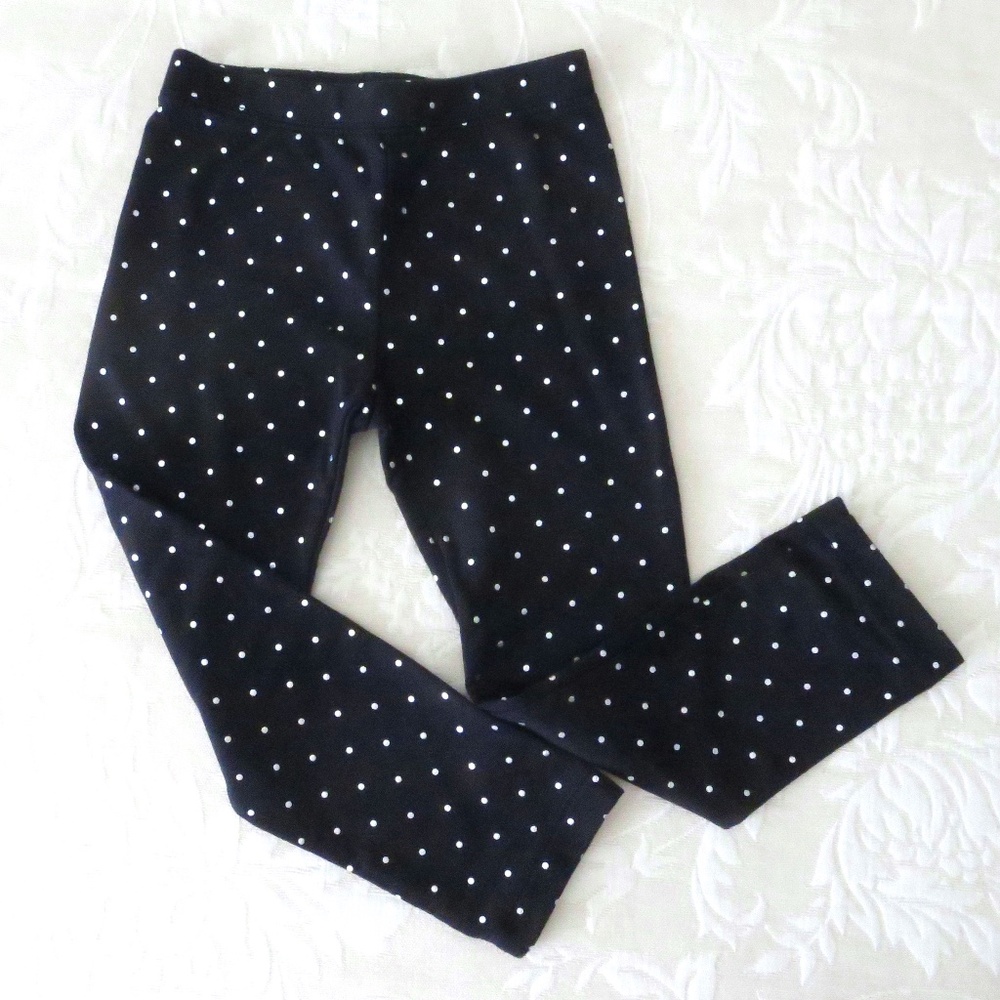 Old Navy Black Leggings with Silver Polka Dots Size 4T
